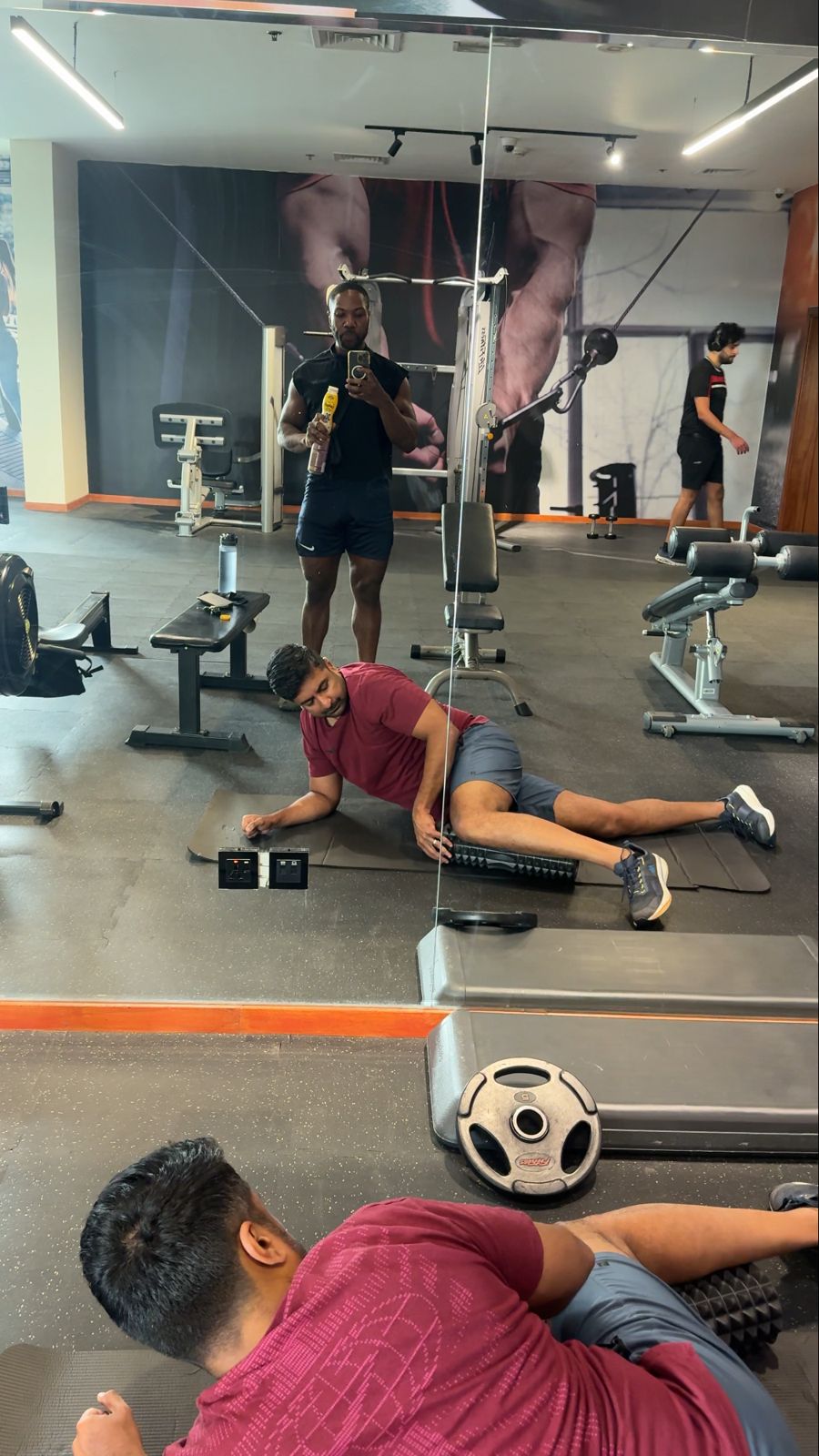 Mobility work with a foam roller, coached by Nathan